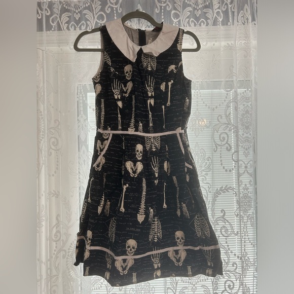 ModCloth Folter Halloween skeleton dress size small - Picture 2 of 7